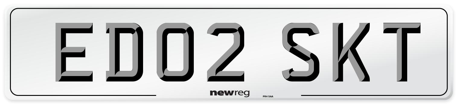 ED02 SKT Number Plate from New Reg